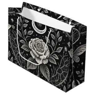 Sacola Para Presentes Grande Padrão Floral Borboleta Gótica (4)