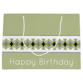 Sacola Para Presentes Grande Padrão Floral Com Verde