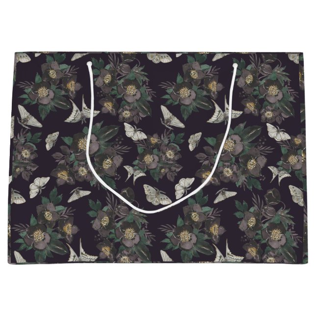 Sacola Para Presentes Grande Padrão Floral da Borboleta (Frente)