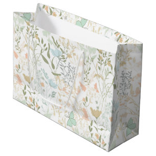 Sacola Para Presentes Grande Padrão Floral da primavera 01 - Grande Saco do Pre