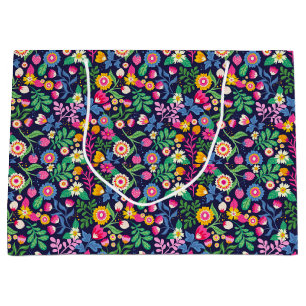 Sacola Para Presentes Grande Padrão Floral Pintado Exótico-48330