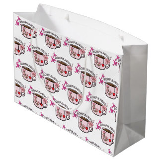 Sacola Para Presentes Grande Padrão Floral Seamless de Xícara de Chá da Momfuln