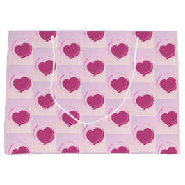 Sacola Para Presentes Grande Padrão fofo de corações.