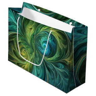 Sacola Para Presentes Grande Padrão Fracional Azul AI