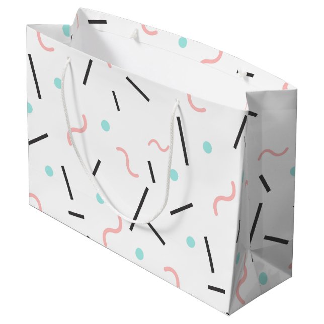 Sacola Para Presentes Grande Padrão Geométrico 32 (Verso inclinado)