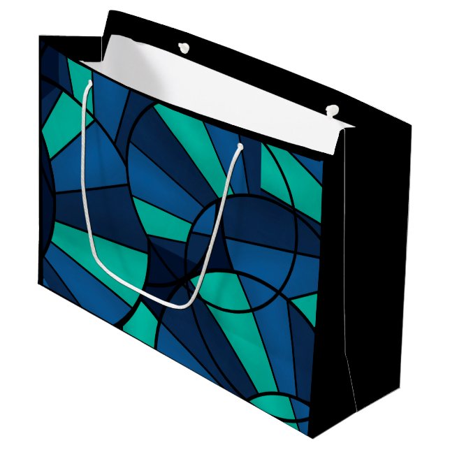 Sacola Para Presentes Grande padrão geométrico abstrato (Frente inclinada)