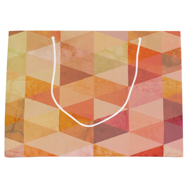 Sacola Para Presentes Grande Padrão Geométrico do Triângulo Suave (Frente)