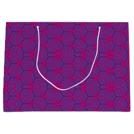 Sacola Para Presentes Grande Padrão geométrico retrô rosa
