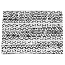 Sacola Para Presentes Grande Padrão geométrico triangular branco-preto Elegante