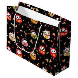 Sacola Para Presentes Grande padrão kawaii daruma