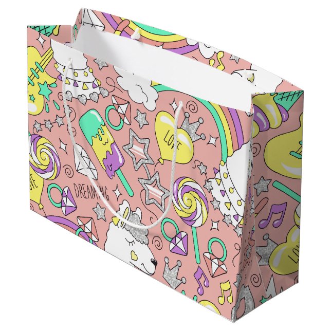 Sacola Para Presentes Grande padrão lama 3 (Verso inclinado)