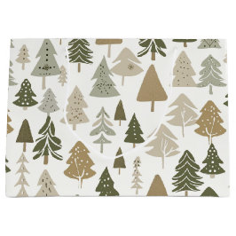 Sacola Para Presentes Grande Padrão Moderno das Árvores de Natal
