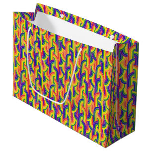 Sacola Para Presentes Grande Padrão moderno do arco-íris