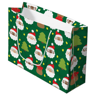Sacola Para Presentes Grande Padrão Santa Clauses