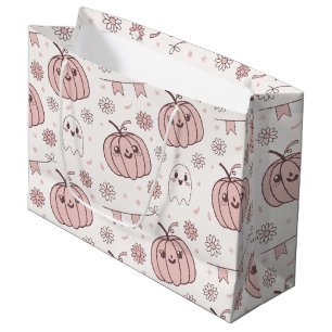 Sacola Para Presentes Grande Padrão sem soldadura do Pastel Pink Halloween (2)