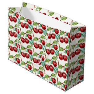 Sacola Para Presentes Grande Padrão Tema de Cerejeira Cute Vintage