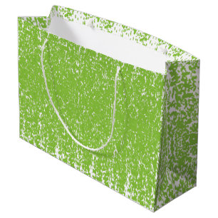 Sacola Para Presentes Grande Padrão Verde Lima Grunge - Decoração Abstrata de V