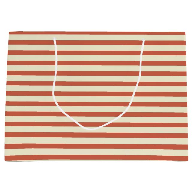 Sacola Para Presentes Grande Padrão vermelho-branco e vermelho-vivo (Frente)