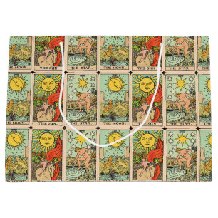 Sacola Para Presentes Grande Padrão Vintage Tarot Cards