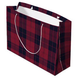 Sacola Para Presentes Grande Padrão xadrez de Natal Plaid Buffalo Vermelho