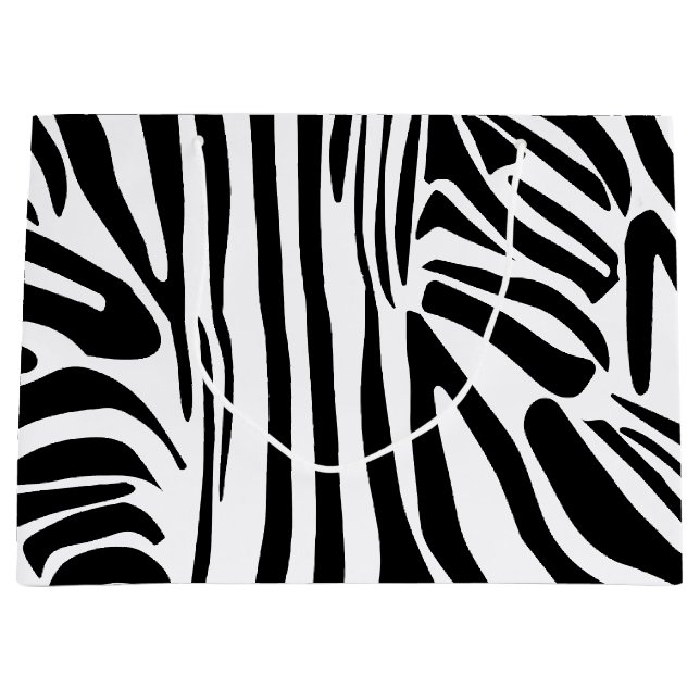 Sacola Para Presentes Grande Padrão zebra (Frente)