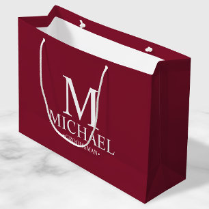 Sacola Para Presentes Grande Padrinho de casamento Personalizado Moderno da Bor
