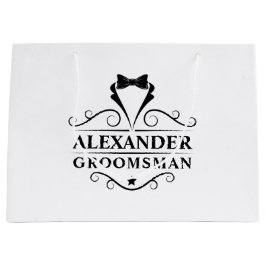 Sacola Para Presentes Grande Padrinho de casamento Preto