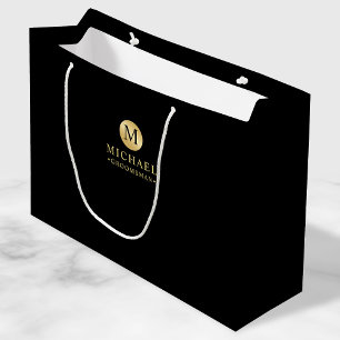 Sacola Para Presentes Grande Padrinhos de casamento Masculinos Pretos e Persona