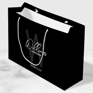 Sacola Para Presentes Grande Padrinhos de casamento Personalizados de Script Mo