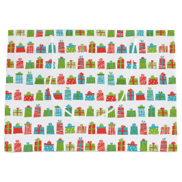 Sacola Para Presentes Grande Padrões de presentes retro Whimsical