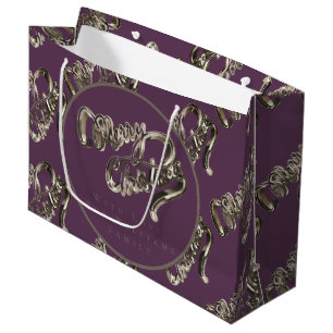 Sacola Para Presentes Grande Padrões Elegante de Cânhamo Roxo