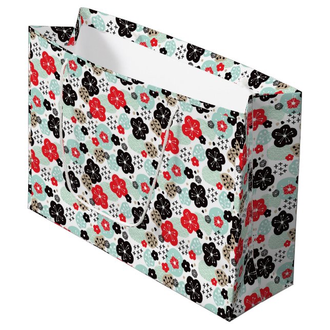 Sacola Para Presentes Grande Padrões japoneses fofos design (Frente inclinada)
