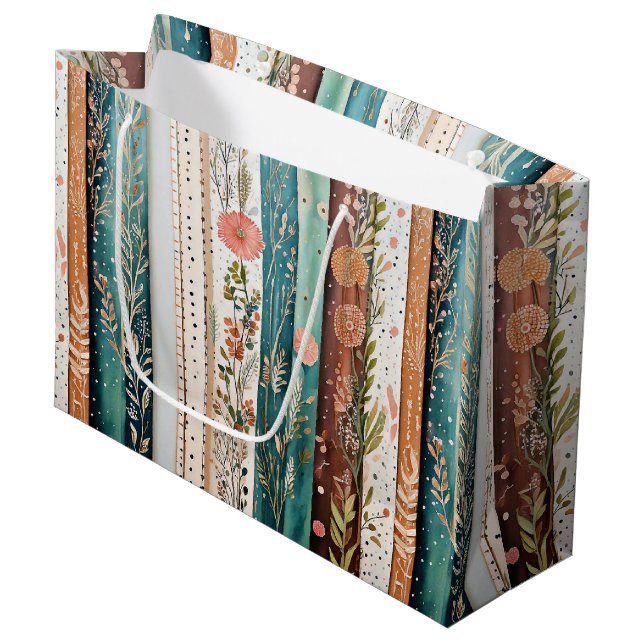 Sacola Para Presentes Grande padrões mistos chiques (Frente inclinada)