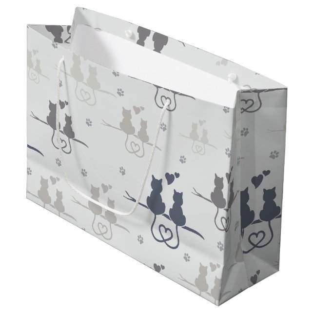 Sacola Para Presentes Grande Padrões modernos de silhueta animal apaixonado (Frente inclinada)