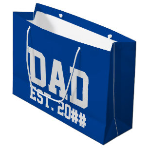 Sacola Para Presentes Grande Pai Est. sobre azul e Cinza