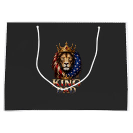 Sacola Para Presentes Grande Pai Leão da Bandeira Americana