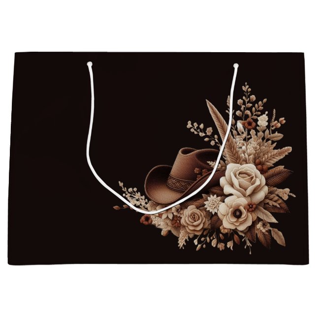 Sacola Para Presentes Grande País Elegante Moderno Ocidental- Floral (Frente)