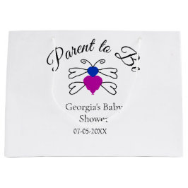 Sacola Para Presentes Grande Pais para ser o texto azul cor-de-rosa da abelha d