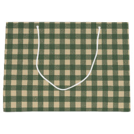 Sacola Para Presentes Grande País Russo da Xadrez Verde