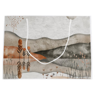 Sacola Para Presentes Grande Paisagem Boho Abstrato (3)