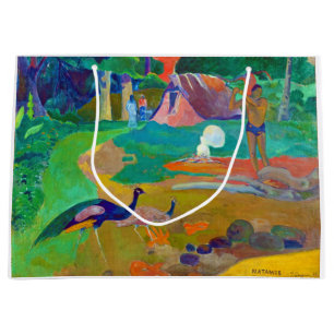 Sacola Para Presentes Grande Paisagem com Peacocks, Gauguin