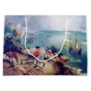 Sacola Para Presentes Grande Paisagem com queda de Ícaro, Pieter Bruegel