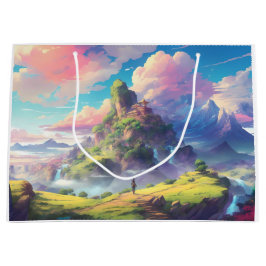 Sacola Para Presentes Grande Paisagem de Animação Mágica