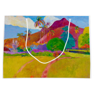 Sacola Para Presentes Grande Paisagem Tahitiana, Gauguin