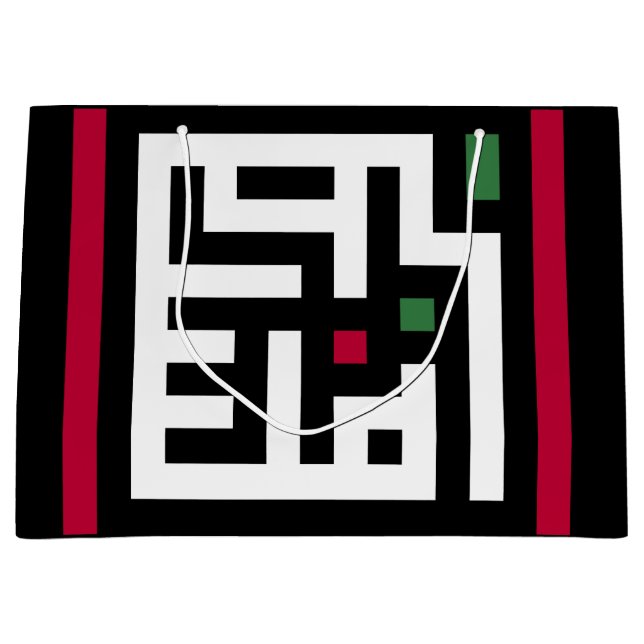 Sacola Para Presentes Grande Palavra palestiniana em árabe Wordart - bandeira d (Frente)