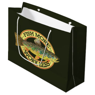 Sacola Para Presentes Grande Palavras de pesca engraçadas para um pescador