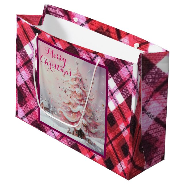 Sacola Para Presentes Grande Palha de Natal Impressionante e Impressionante, Ro (Frente inclinada)