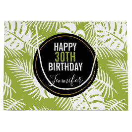 Sacola Para Presentes Grande Palma Verde Deixa Padrão Florestal Tropical Aniver