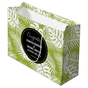Sacola Para Presentes Grande Palma Verde Folha Tropical Casamento de Padrões