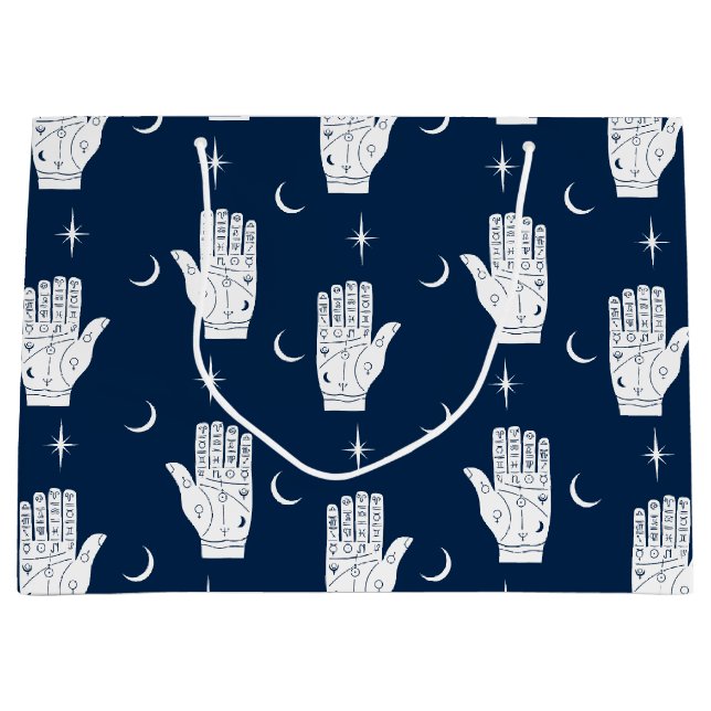 Sacola Para Presentes Grande Palmistry Large Gift Bag Com Mãos De Chiromancy (Frente)